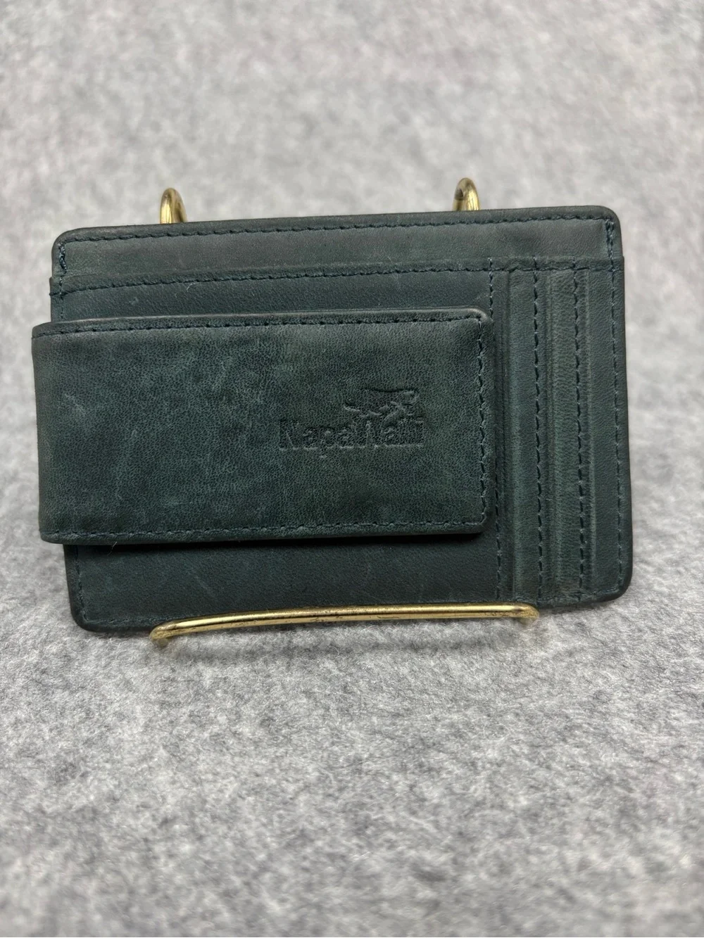 NapaWalli Genuine Leather Magnetic Money Clip Wallet Black